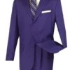 Mont Blanc Collection - Regular Fit Suit 3 Button 2 Piece In Purple
