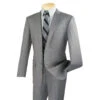 Slim Fit Men's Suit 2 Piece 2 Button In Gray