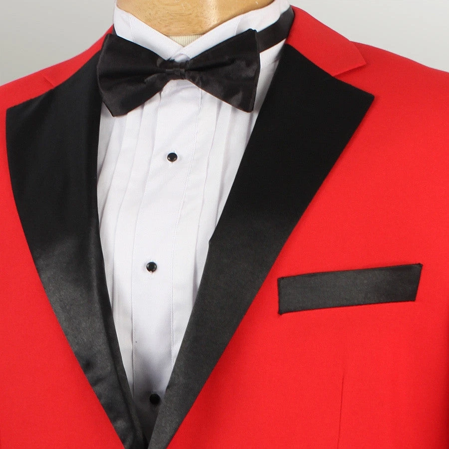 Men's Prom Tuxedo 2 Piece Fancy Lapel In Red 2 Button Design - Image 2