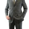 Regular Fit Suit Tone On Tone Stripe Design In Gray 2 Piece