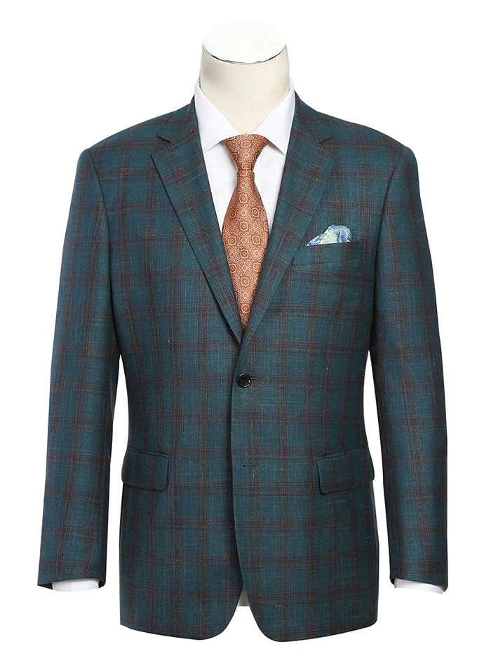 Regular Fit Wool & Linen Windowpane Blazer