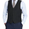 Bevagna Collection - Wool Suit Dress Vest 5 Buttons Regular Fit In Black