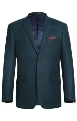 Men's Slim Fit Blazer Wool Blend Sports Jacket In Emerald Green