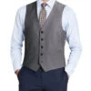Bevagna Collection - Wool Suit Dress Vest 5 Buttons Regular Fit In Gray