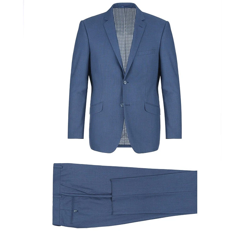 Blue Dress Suit Slim Fit 2 Piece Notch Lapel - Image 2