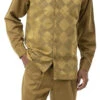 Mustard 2 Piece Long Sleeve Argyle Pattern Walking Suit