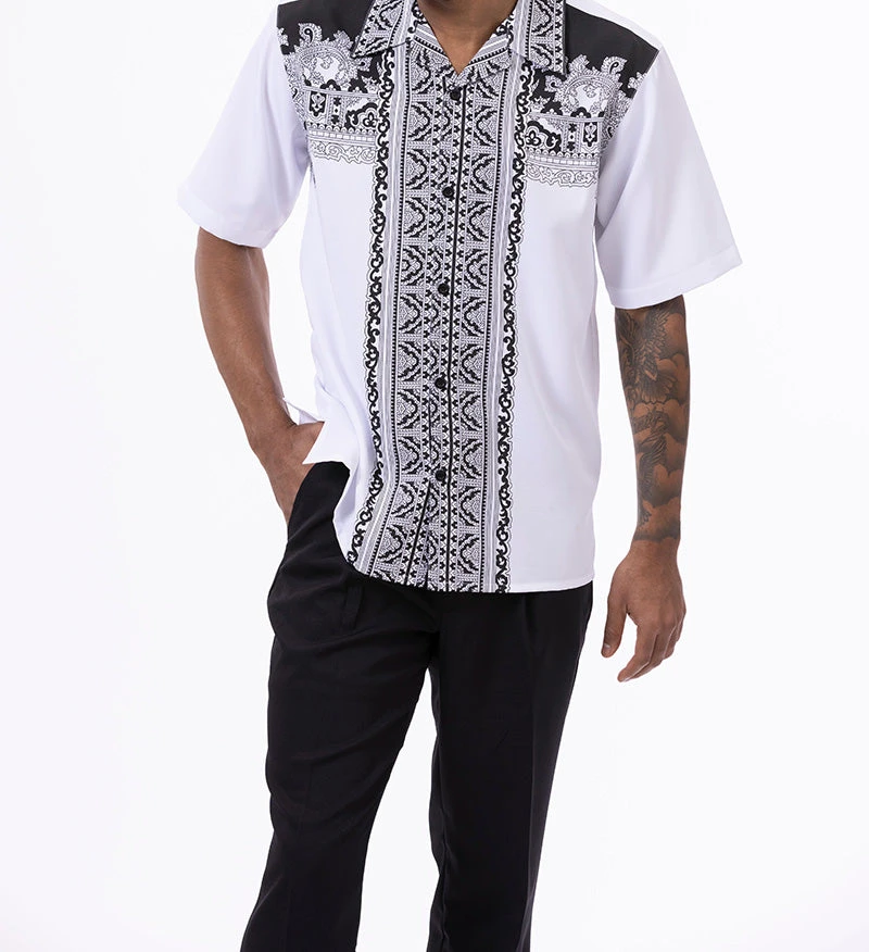 Black Design Walking Suit 2 Piece Short Sleeve Set - Image 2
