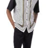 Black Symmetry Pattern Walking Suit 2 Piece Short Sleeve Set