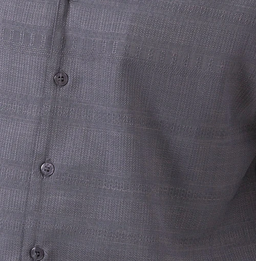 Gray Weave Pattern Walking Suit 2 Piece Short Sleeve Set - Image 2