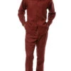 Brick Tone-on-Tone 2 Piece Long Sleeve Walking Suit Set