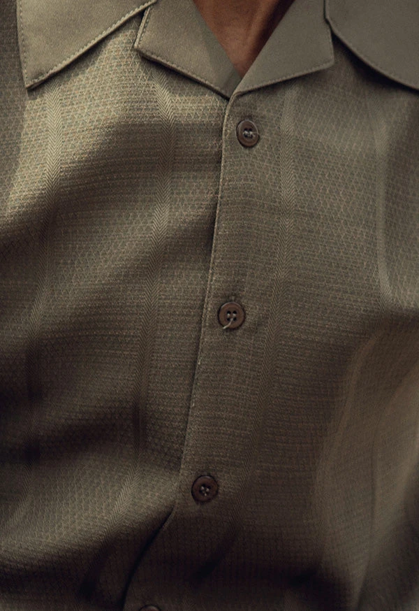 Olive Tone-on-Tone 2 Piece Long Sleeve Walking Suit Set - Image 2