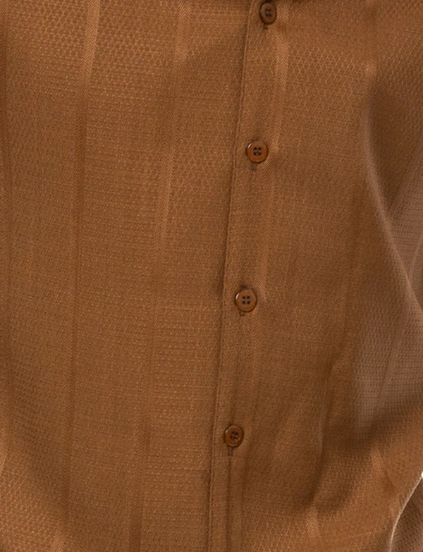 Saddle Brown Tone-on-Tone 2 Piece Long Sleeve Walking Suit Set - Image 2