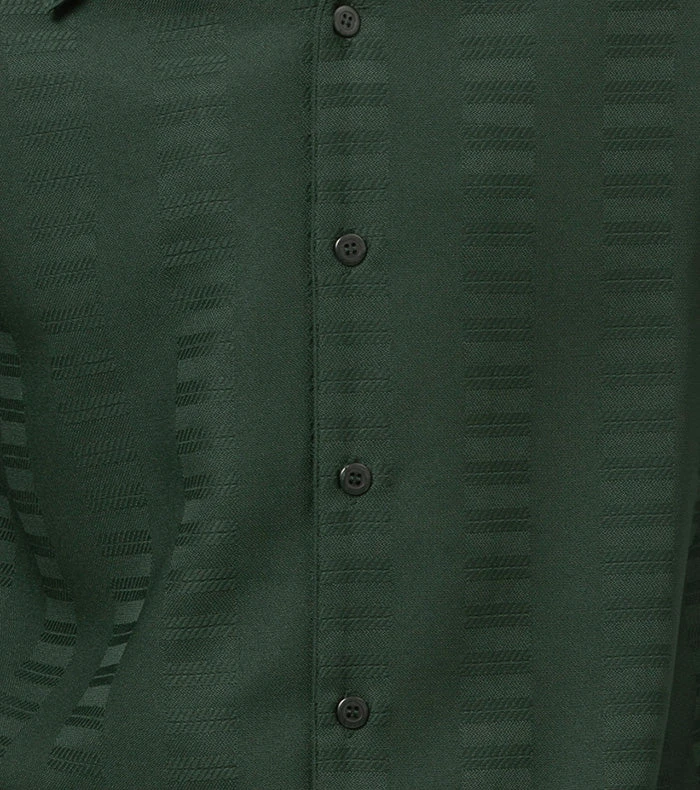 Hunter Green Tone-on-Tone 2 Piece Long Sleeve Walking Suit Set - Image 2