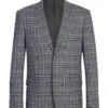 Regular Fit 2 Piece Notch Lapel Suit Gray Check Pattern