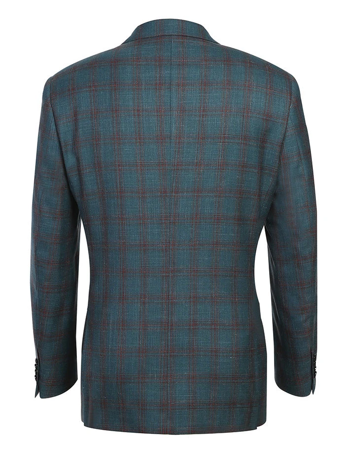 Regular Fit Wool & Linen Windowpane Blazer - Image 2
