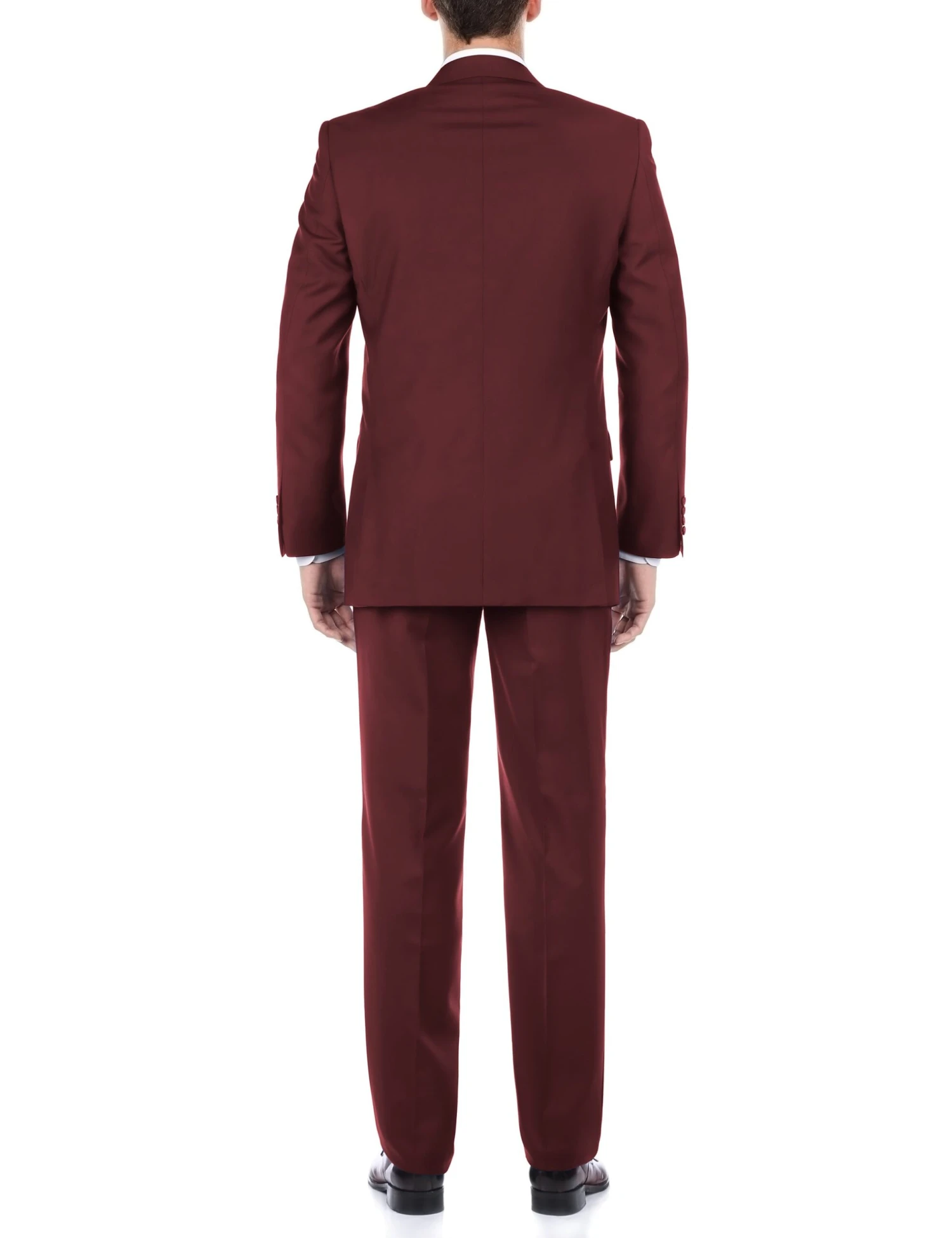 Vanderbilt Collection - Classic 2 Piece Suit 2 Buttons Regular Fit In Burgundy - Image 3