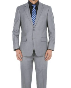 Vanderbilt Collection- Classic 2 Piece Suit 2 Buttons Regular Fit In Gray