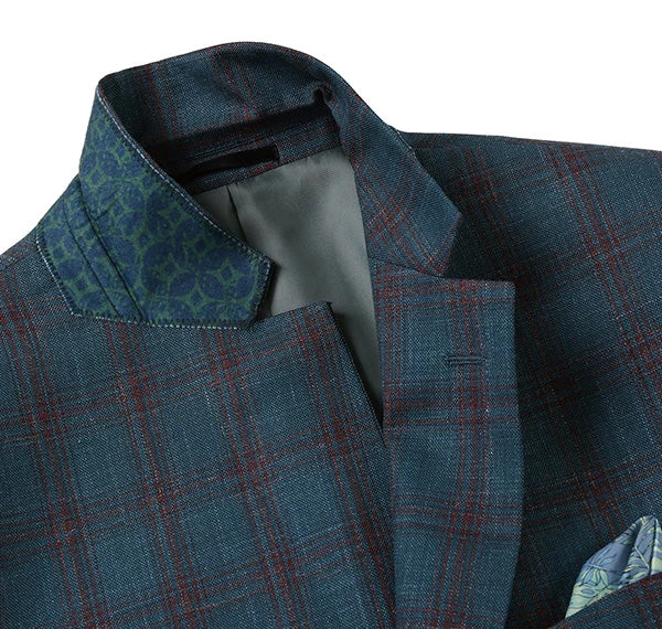Regular Fit Wool & Linen Windowpane Blazer - Image 3