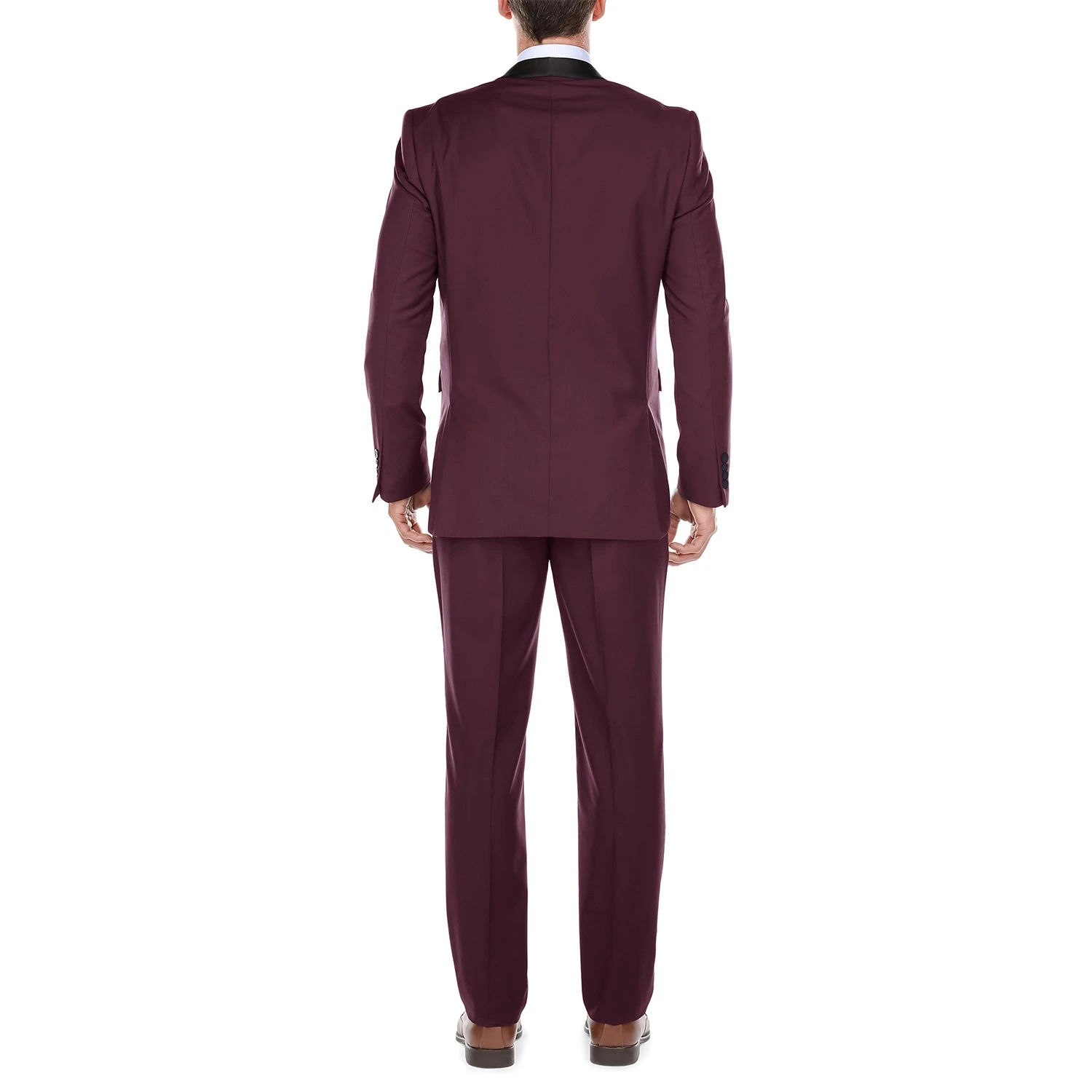 Burgundy 2 Piece Tuxedo Shawl Lapel Slim Fit - Image 2