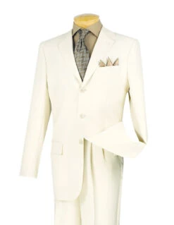 Mont Blanc Collection - Regular Fit Suit 3 Button 2 Piece In Ivory
