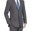 Trevi Collection - 2 Piece Suit 2 Buttons Glen Plaid Regular Fit In Gray