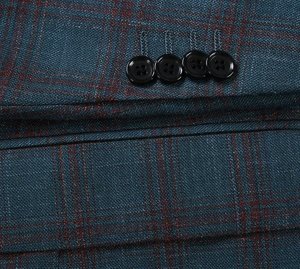 Regular Fit Wool & Linen Windowpane Blazer - Image 4