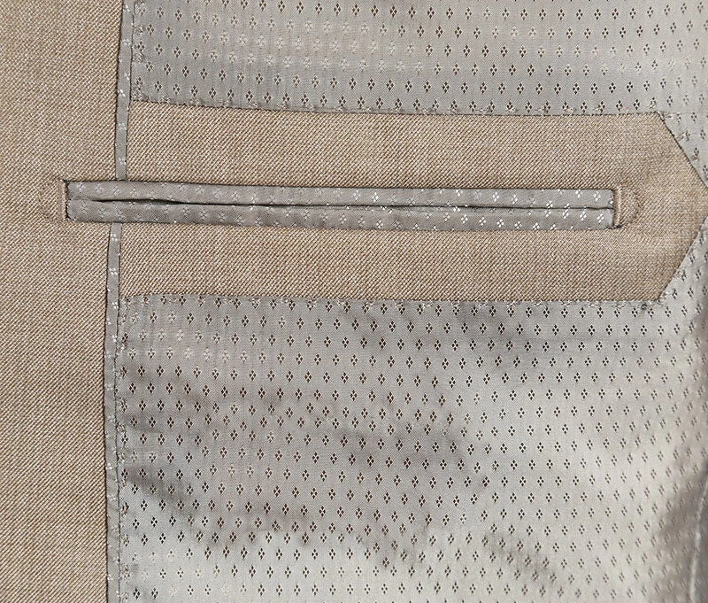 Vanderbilt Collection- Classic 2 Piece Suit 2 Buttons Regular Fit In Taupe - Image 5