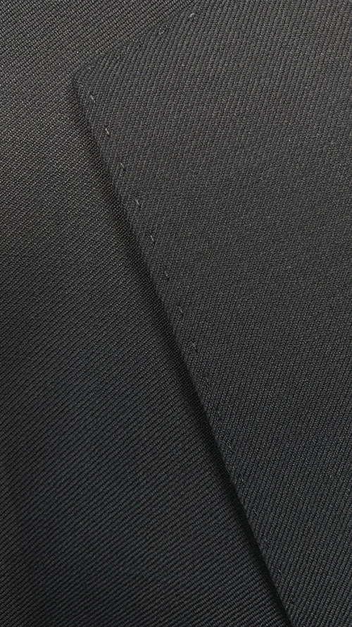 Bevagna Collection - Black 100% Virgin Wool Regular Fit Pick Stitched 2 Piece Suit - Image 2