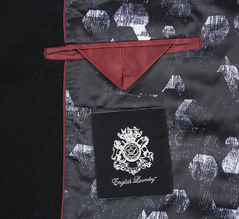 English Laundry Black Fall/Winter Essential Slim Fit Overcoat Wool Blend - Image 5