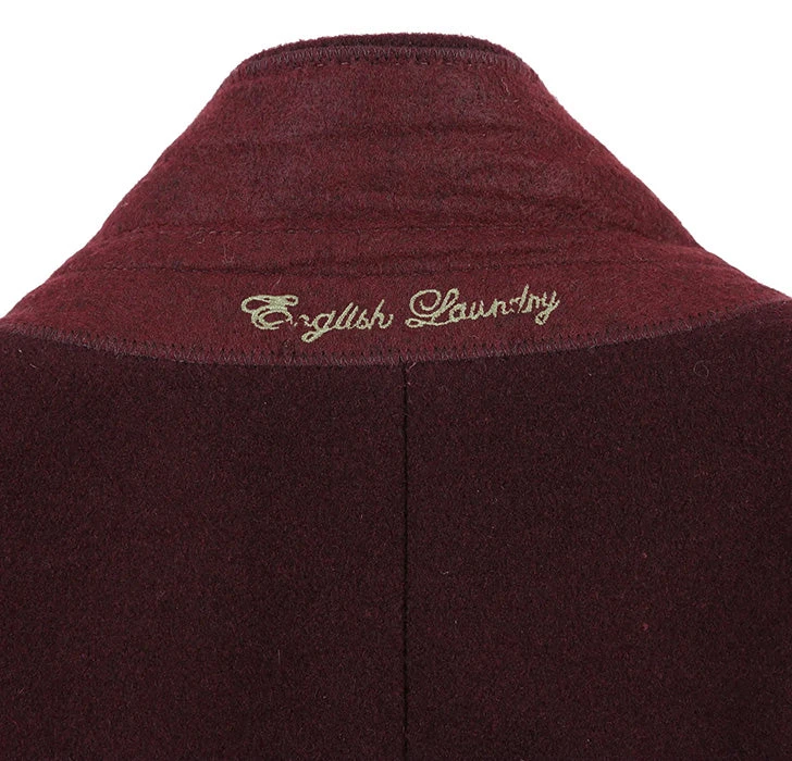English Laundry Burgundy Fall/Winter Essential Slim Fit Overcoat Wool Blend - Image 4