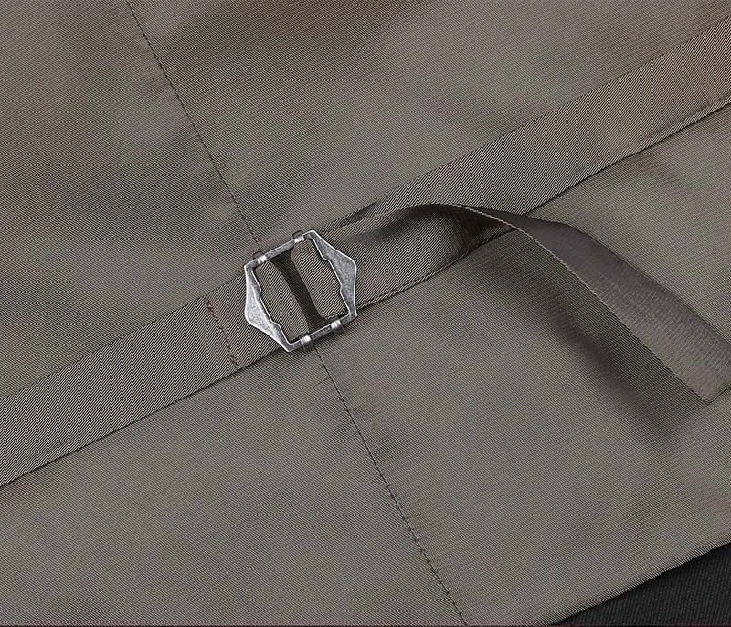 Bevagna Collection - Wool Suit Dress Vest 5 Buttons Regular Fit In Black - Image 4