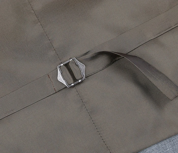 Bevagna Collection - Wool Suit Dress Vest 5 Buttons Regular Fit In Light Gray - Image 4