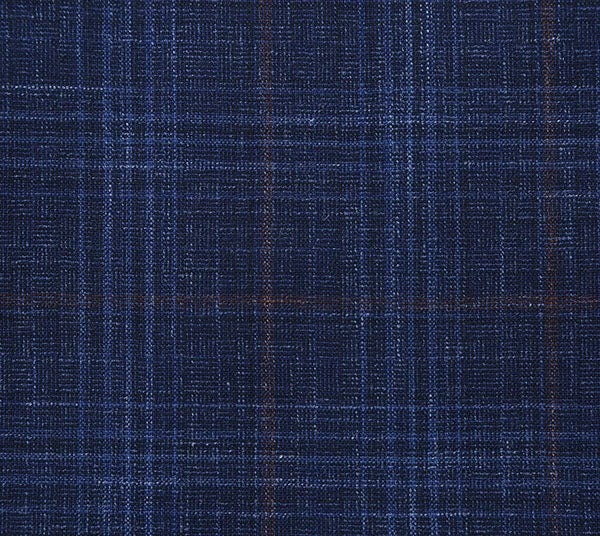 Regular Fit Wool & Linen Blue Plaid Blazer - Image 5