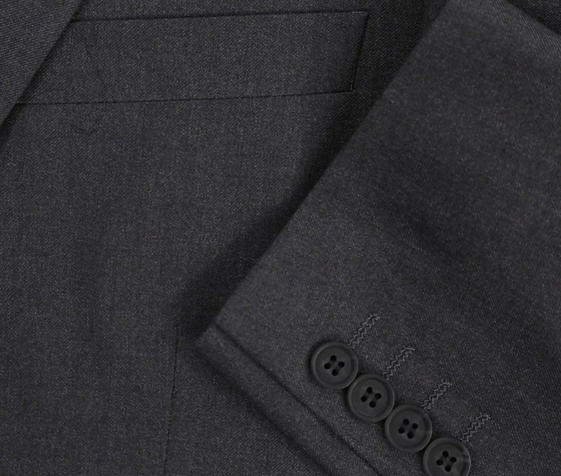 Vanderbilt Collection- Classic 2 Piece Suit 2 Buttons Regular Fit In Charcoal Gray - Image 5