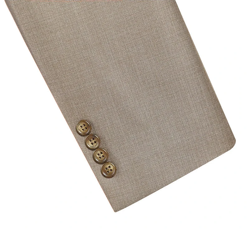 Vanderbilt Collection- Classic 2 Piece Suit 2 Buttons Regular Fit In Taupe - Image 4