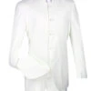 Master Collection - Regular Fit Men's 2 Piece Banded Collar Tuxedo White