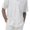 Men's 2 Piece Walking Suit Summer Short Sleeves In Cream