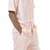 Peach Minimalist Line Design 2 Piece Short Sleeve Walking Suit With Shorts