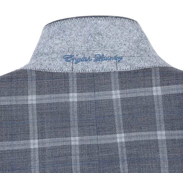 English Laundry 2-Piece Gray Plaid Wool Blend Slim Fit Suit - Image 6