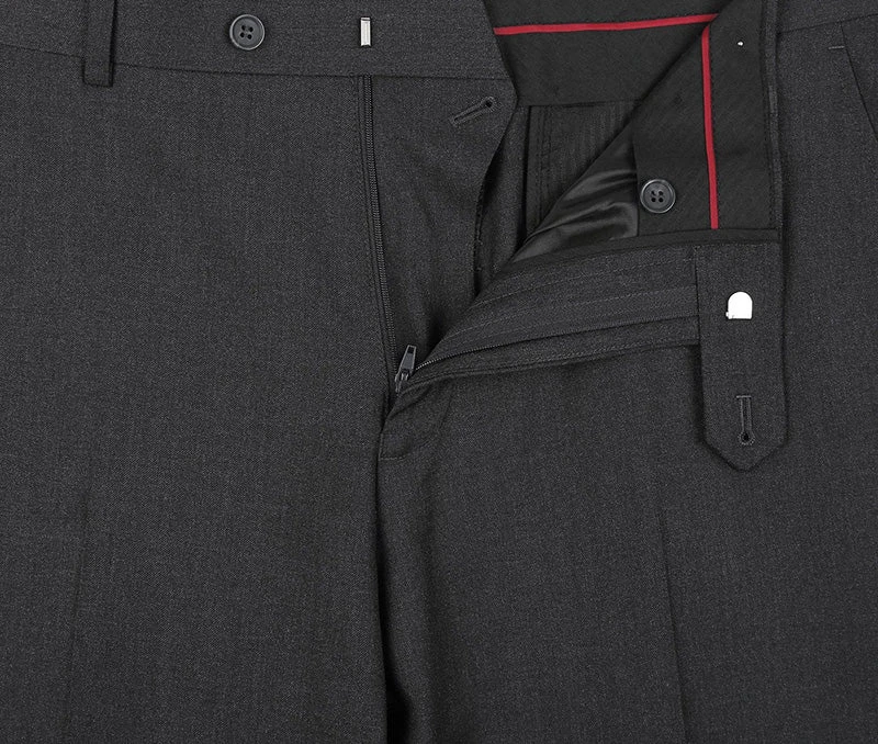 Vanderbilt Collection- Classic 2 Piece Suit 2 Buttons Regular Fit In Charcoal Gray - Image 7