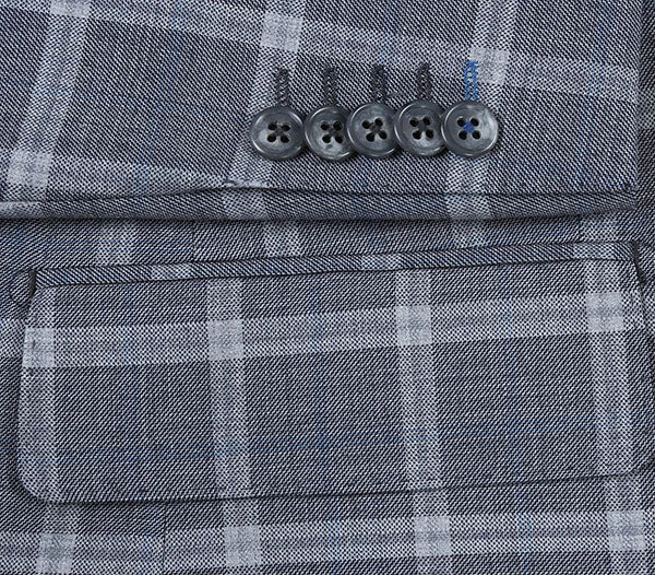 English Laundry 2-Piece Gray Plaid Wool Blend Slim Fit Suit - Image 8