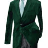 Velvet Regular Fit Fashion Jacket In Emerald