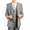 Classic Boy Suit Glen Plaid 5 Piece Set In Gray