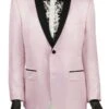 Pink Slim Fit Sport Coat Single Breasted 2 Button Shawl Lapel