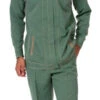 Men's 2 Piece Long Sleeve Denim Feel Walking Suit In Hunter Green