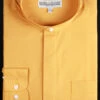 Basic Banded Collar Dress Shirt In Honey Gold