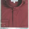 Basic Banded Collar Dress Shirt In Burgundy