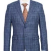 English Laundry 2-Piece Pale Denim Glen Check Suit Wool Blend