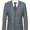 English Laundry 2-Piece Light Gray With Bronze Stereoscopic-Grid Suit Wool Blend