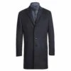 English Laundry Blue Tone-on-tone Glen Plaid Slim Fit Wool Blend Short Coat With Detachable Full Zipper
